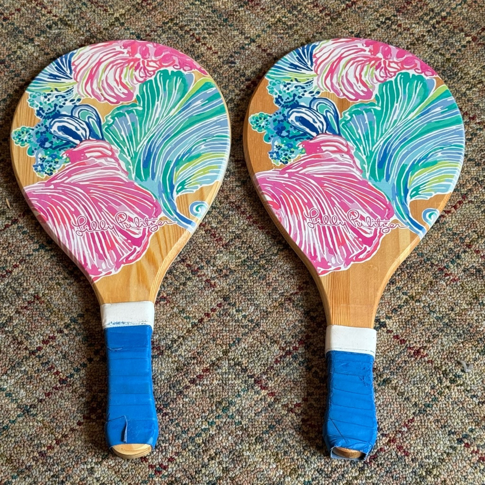 Lilly Pulitzer Beach Paddle Ball Set